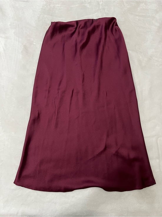 Zara Dresses & Skirts - Zara Satin Midi Skirt - Wine